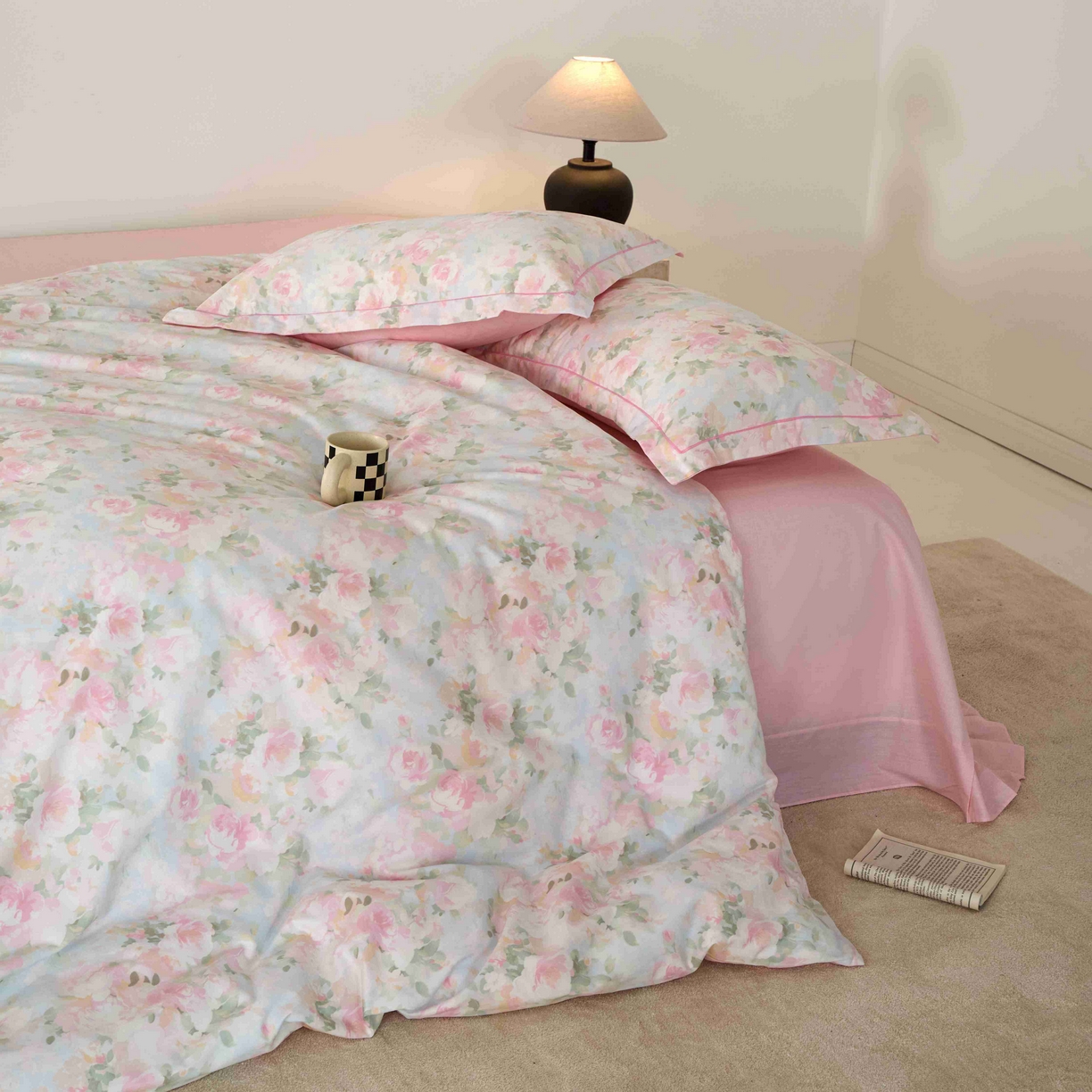 91家纺网 家纺一手货源 找家纺 丽卡家纺 2025新款100s高密新疆长绒棉纯棉四件套 黎明心境