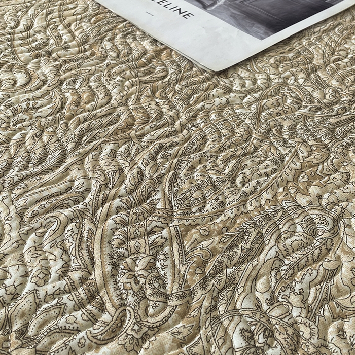 91家纺网 家纺一手货源 找家纺 大渔生活 2025新款磨毛夹棉床盖 流金岁月