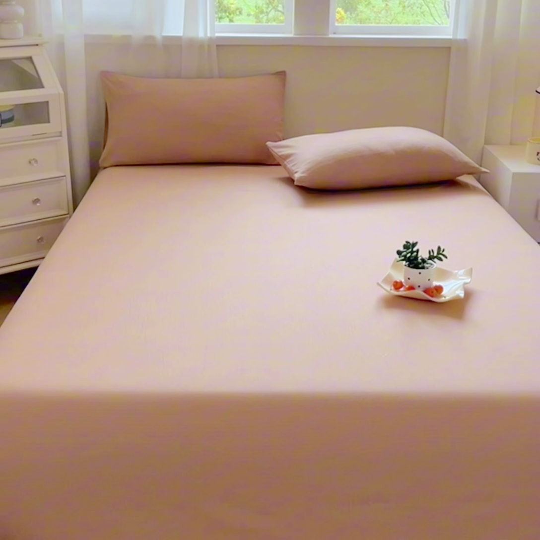 91家纺网 家纺一手货源 找家纺 优米家纺 2025新款ins小清新双层纱印花床单 美乐蒂