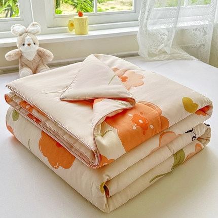 友承家纺 2025新款A类母婴级大豆夏被夏凉被空调被 初夏桔粉
