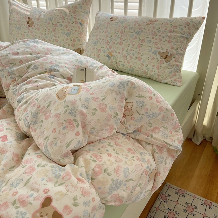 91家纺网 家纺一手货源 找家纺 （总）瑞莱 2025夏季新款全棉纯棉有氧双层纱四件套