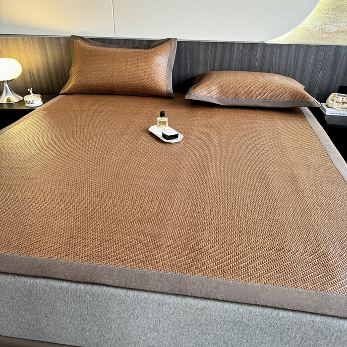 91家纺网 家纺一手货源 找家纺 阿牛席业 2025新款舒爽藤席系列-E-PE藤席 PE霸王藤-咖色