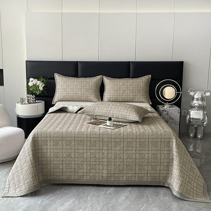 大渔生活 2025新款磨毛夹棉床盖 养心格