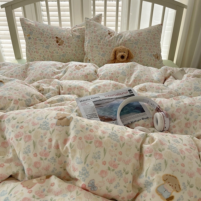 91家纺网 家纺一手货源 找家纺 （总）瑞莱 2025夏季新款全棉纯棉有氧双层纱四件套