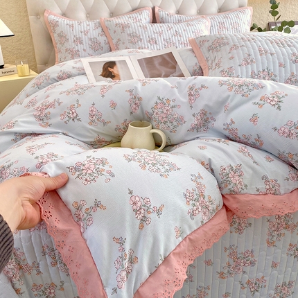 91家纺网 家纺一手货源 找家纺 （总）威布斯 2025新款皱皱纱床盖款四件套