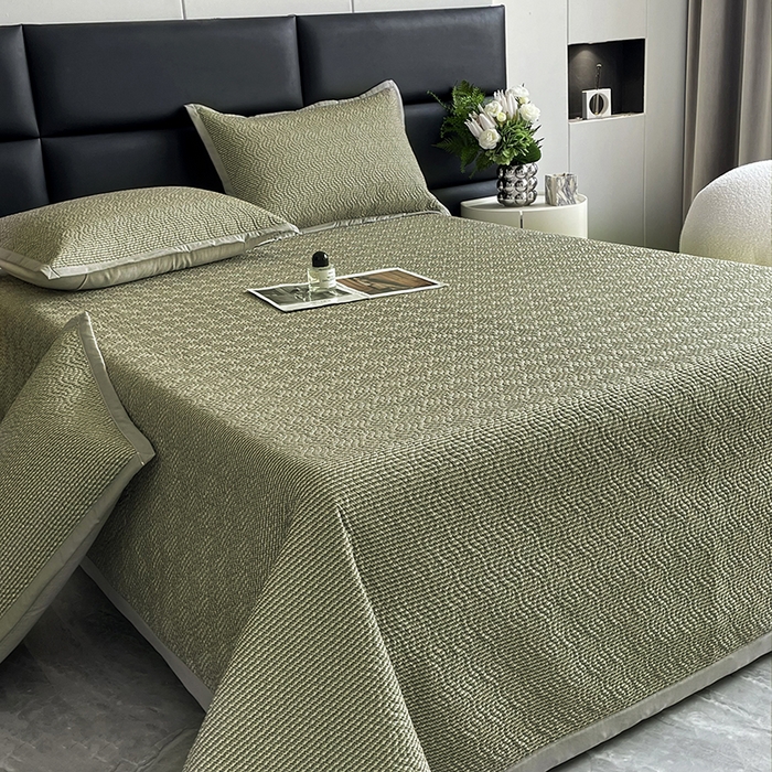 91家纺网 家纺一手货源 找家纺 大渔生活 2025新款磨毛夹棉床盖 青玉案