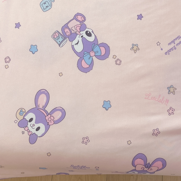 91家纺网 家纺一手货源 找家纺 龙图家纺 2025新款A类母婴针织棉夏被印花卡通凉感丝夏凉被空调被 粉色顽皮兔