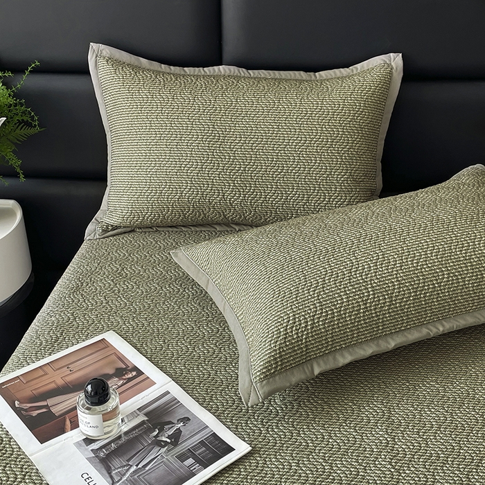 91家纺网 家纺一手货源 找家纺 大渔生活 2025新款磨毛夹棉床盖 青玉案