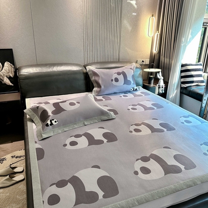 91家纺网 家纺一手货源 找家纺 （总） 橘滋家纺 2025夏日高端A类原创设计轻奢卡通简约数码冰丝席高级凉席-床席床笠