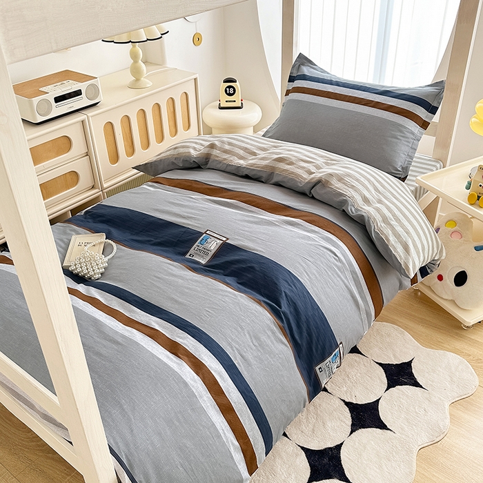 91家纺网 家纺一手货源 找家纺 卡普 2025新款爆款加厚卡通小清新全棉纯棉学生宿舍三件套床笠隔天可拿摩根