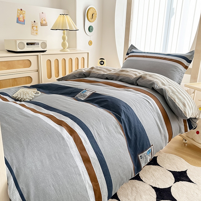 91家纺网 家纺一手货源 找家纺 卡普 2025新款爆款加厚卡通小清新全棉纯棉学生宿舍三件套床笠隔天可拿摩根