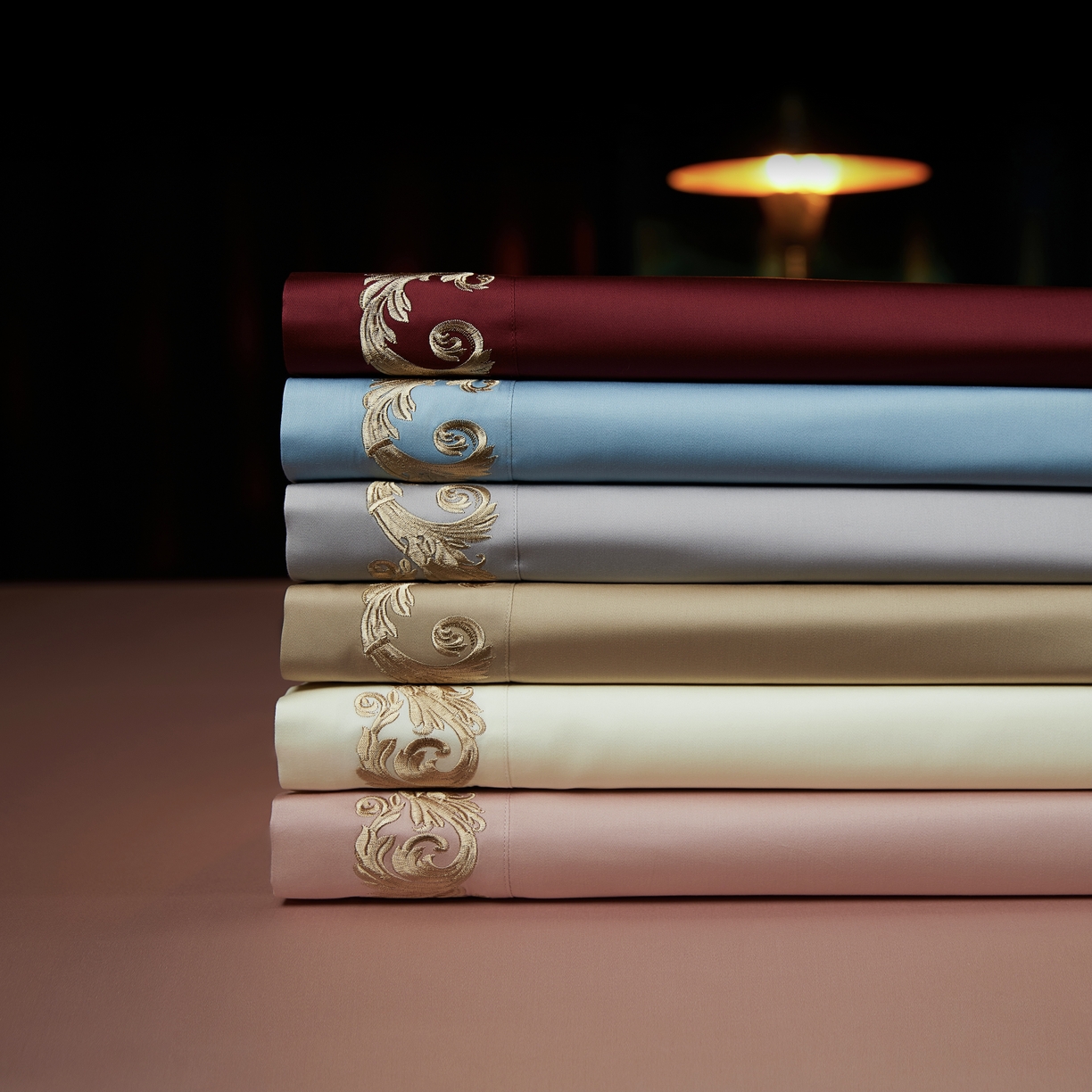 91家纺网 家纺一手货源 找家纺 缔缦 2025新款高端定织面料S140长绒棉精梳棉重磅刺绣四件套罗莎系列 组合图