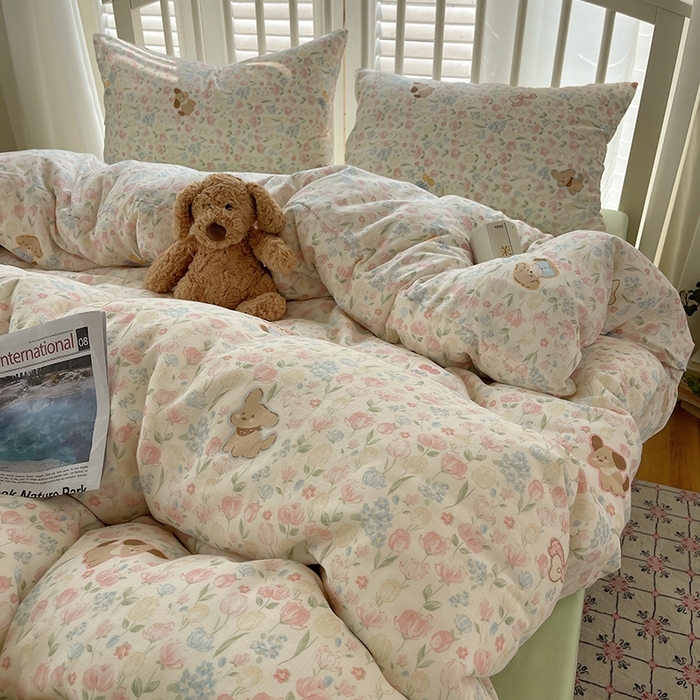 91家纺网 家纺一手货源 找家纺 （总）瑞莱 2025夏季新款全棉纯棉有氧双层纱四件套