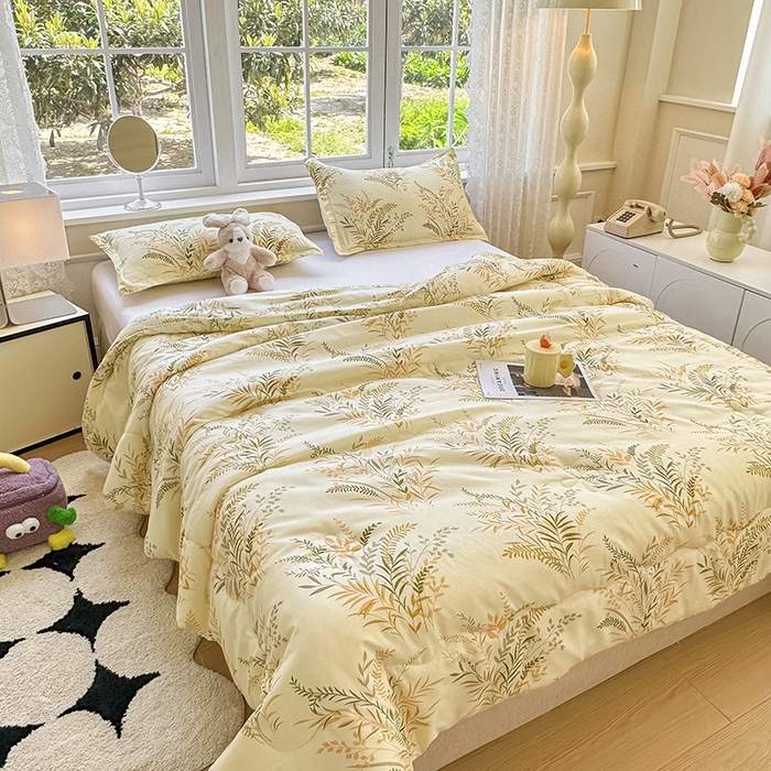 91家纺网 家纺一手货源 找家纺 友承家纺 2025新款A类母婴级大豆夏被夏凉被空调被 芳草