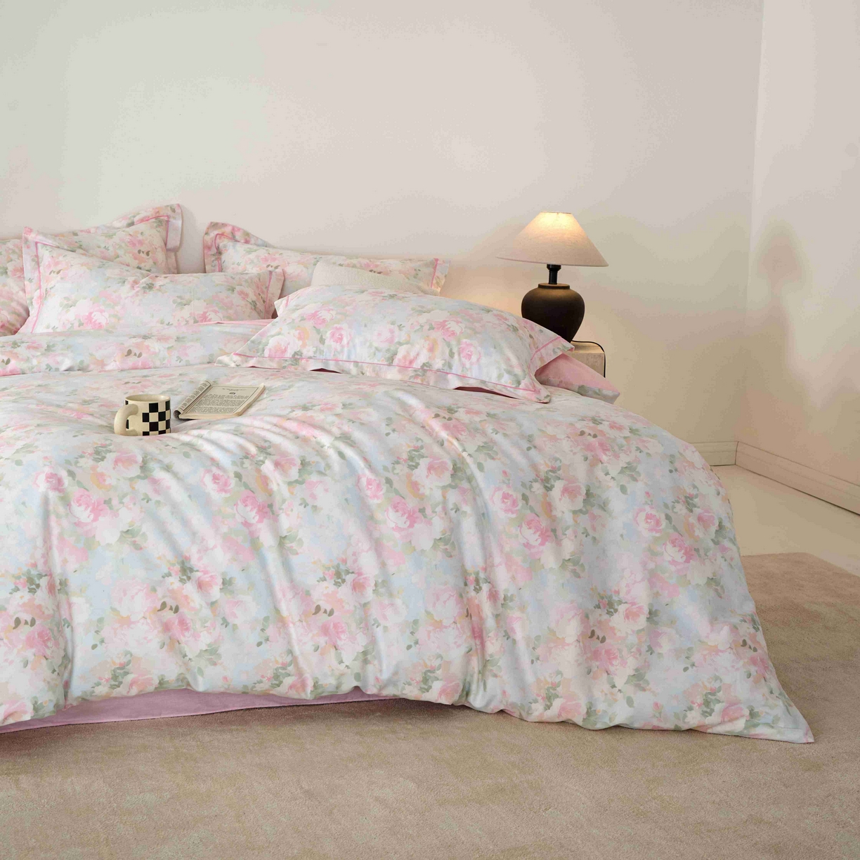 91家纺网 家纺一手货源 找家纺 丽卡家纺 2025新款100s高密新疆长绒棉纯棉四件套 黎明心境