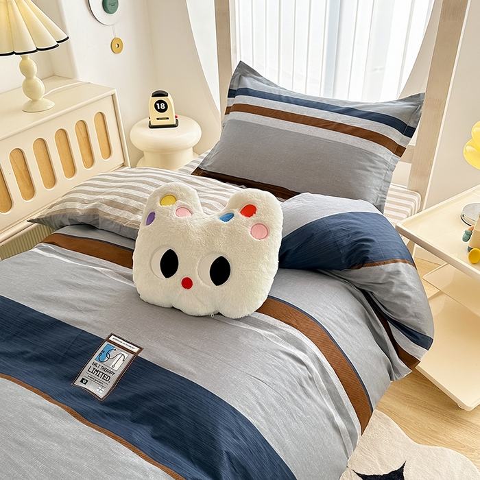 91家纺网 家纺一手货源 找家纺 卡普 2025新款爆款加厚卡通小清新全棉纯棉学生宿舍三件套床笠隔天可拿摩根