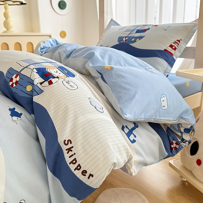 91家纺网 家纺一手货源 找家纺 卡普 2025新款爆款加厚卡通小清新全棉纯棉学生宿舍三件套床笠隔天可拿星夜号