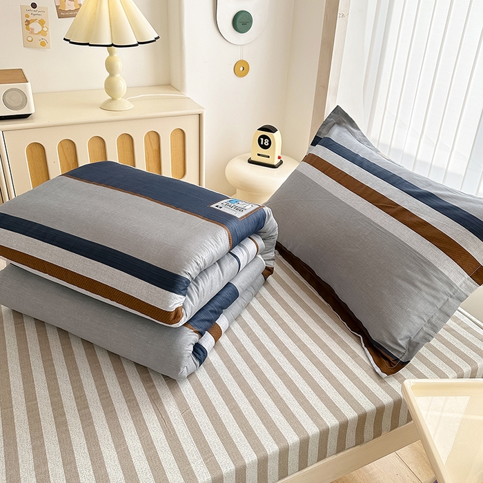 91家纺网 家纺一手货源 找家纺 卡普 2025新款爆款加厚卡通小清新全棉纯棉学生宿舍三件套床笠隔天可拿摩根