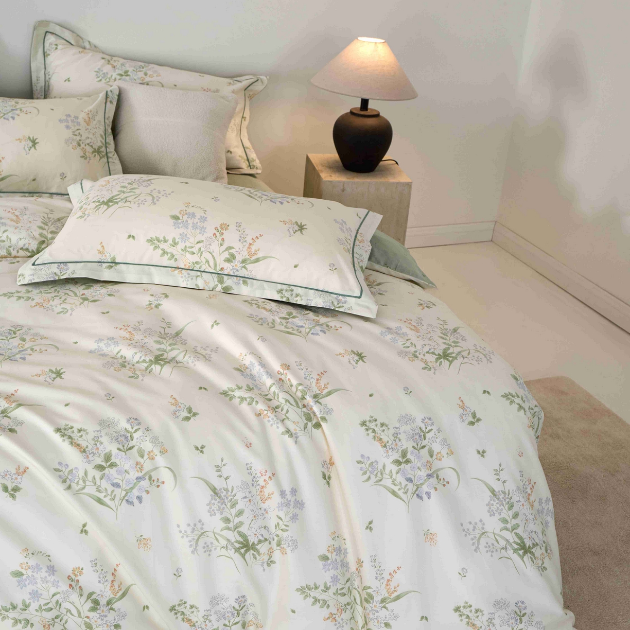 91家纺网 家纺一手货源 找家纺 丽卡家纺 2025新款100s高密新疆长绒棉纯棉四件套 盛茵斯