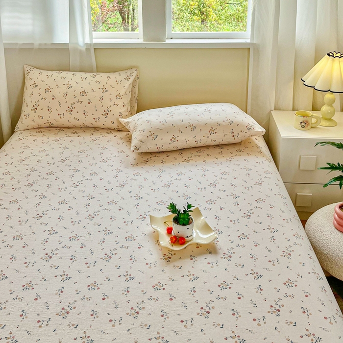 91家纺网 家纺一手货源 找家纺 （总）优米家纺 2025新款ins小清新双层纱印花床单