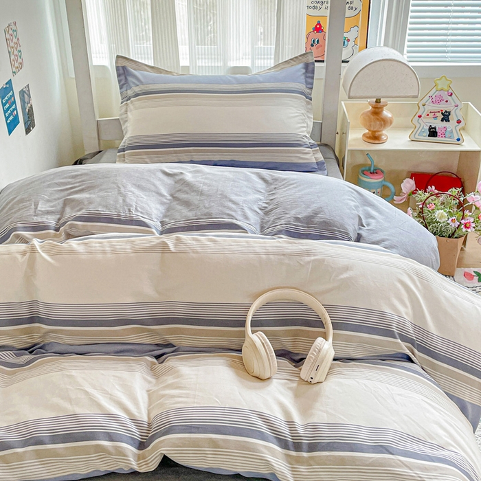 91家纺网 家纺一手货源 找家纺 卡普 2025新款爆款加厚卡通小清新全棉纯棉学生宿舍三件套床笠隔天可拿乔南