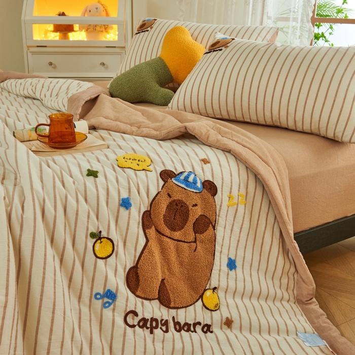 91家纺网 家纺一手货源 找家纺 （总）2025新款色织全棉纯棉绣花单夏被夏凉被空调被