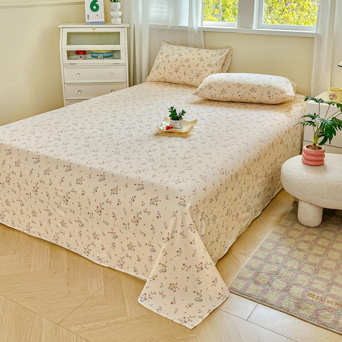 91家纺网 家纺一手货源 找家纺 （总）优米家纺 2025新款ins小清新双层纱印花床单