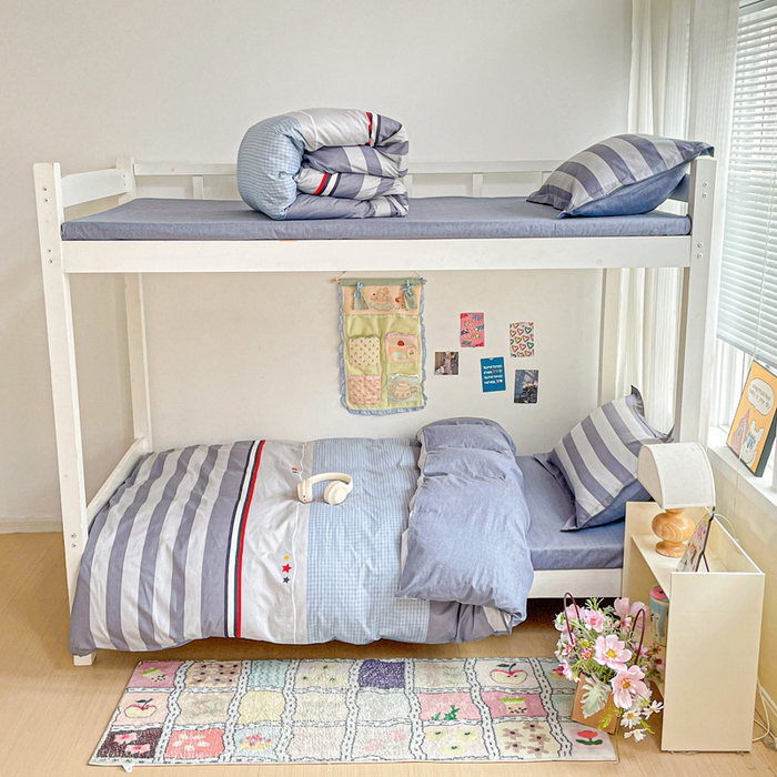 91家纺网 家纺一手货源 找家纺 卡普 2025新款爆款加厚卡通小清新全棉纯棉学生宿舍三件套床笠隔天可拿沐光