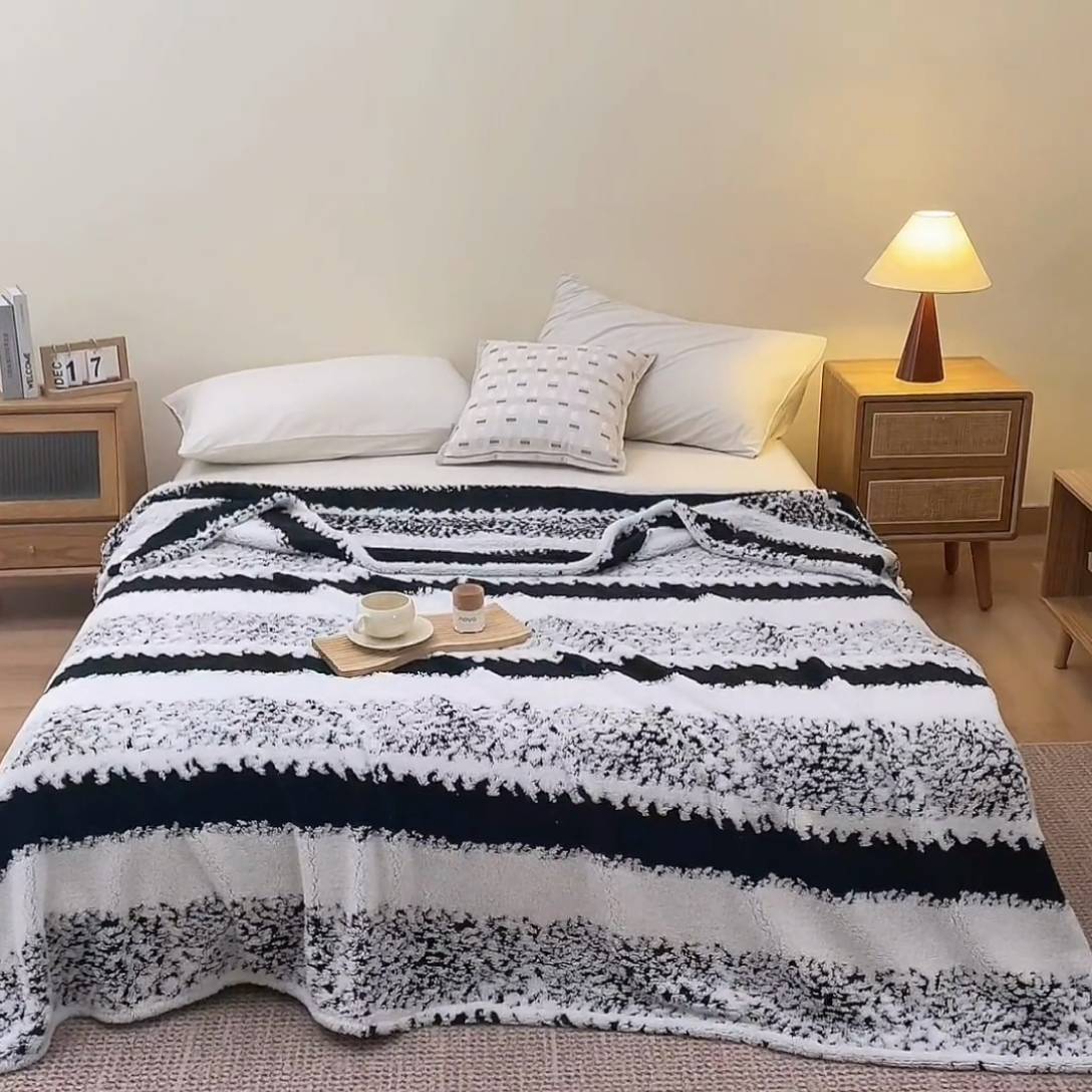 91家纺网 家纺一手货源 找家纺 潮邦 2025新款阳离子柔云毯毛毯-素影雅韵系列【可供跨境电商可压缩】 羽墨