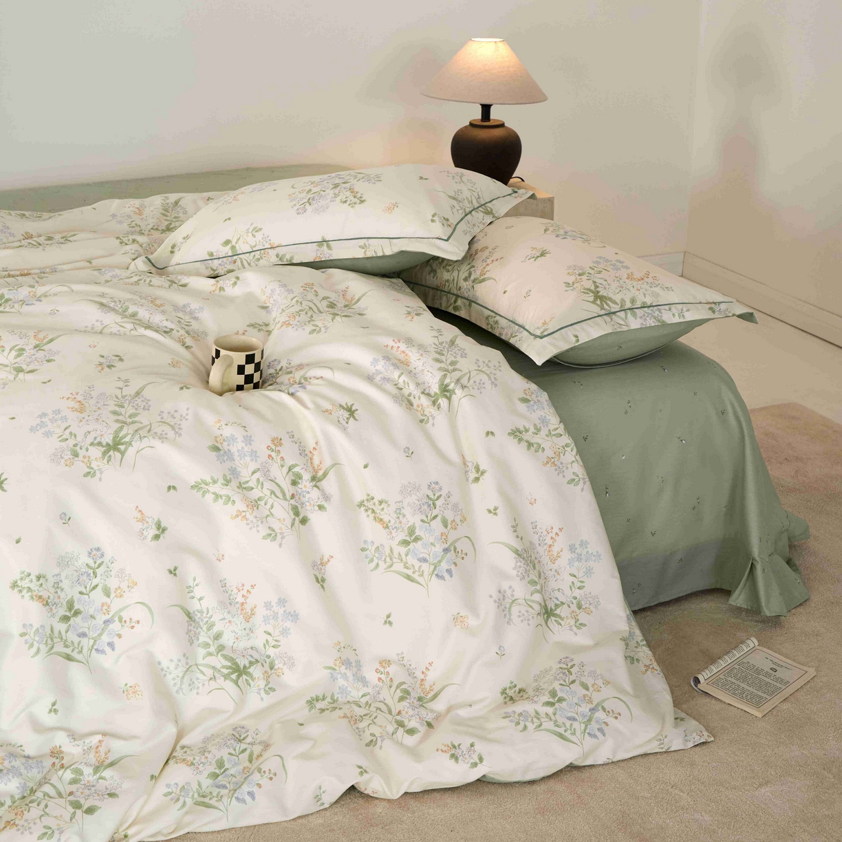 91家纺网 家纺一手货源 找家纺 丽卡家纺 2025新款100s高密新疆长绒棉纯棉四件套 盛茵斯