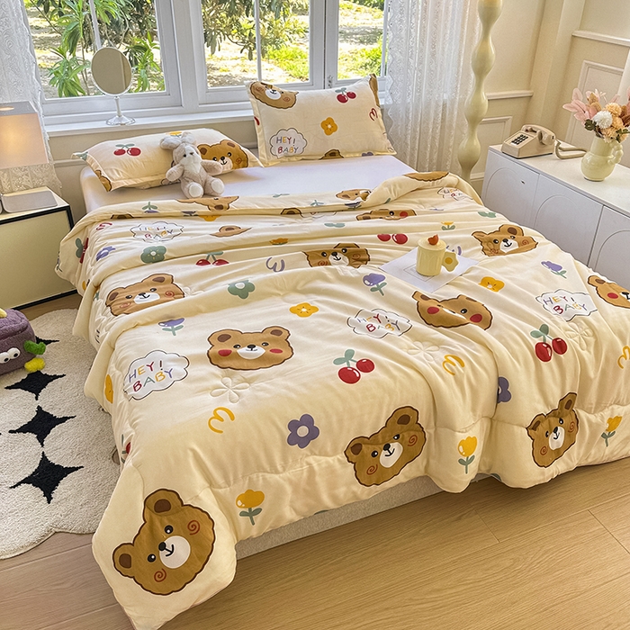 91家纺网 家纺一手货源 找家纺 友承家纺 2025新款A类母婴级大豆夏被夏凉被空调被 baby熊