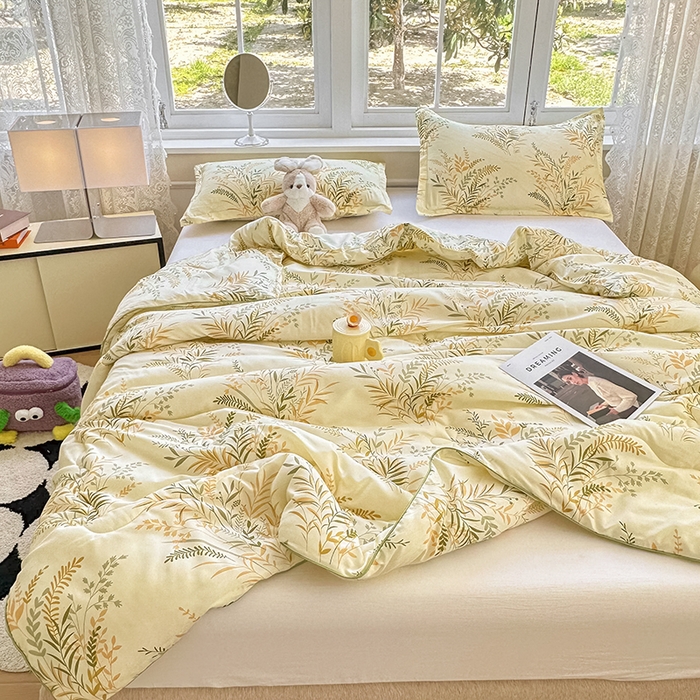 91家纺网 家纺一手货源 找家纺 友承家纺 2025新款A类母婴级大豆夏被夏凉被空调被 芳草