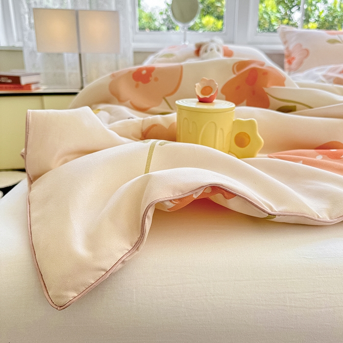 91家纺网 家纺一手货源 找家纺 友承家纺 2025新款A类母婴级大豆夏被夏凉被空调被 初夏桔粉