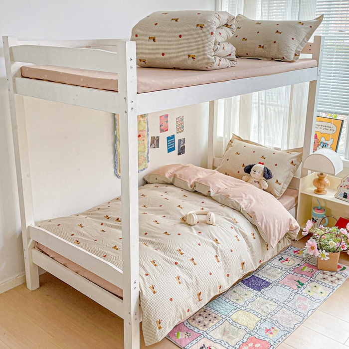 91家纺网 家纺一手货源 找家纺 卡普二店 2024新款爆款加厚卡通小清新全棉纯棉学生宿舍三件套床笠隔天可拿 快乐追梦