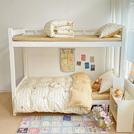 91家纺网 家纺一手货源 找家纺 （总）卡普二店 2024新款爆款加厚卡通小清新全棉纯棉学生宿舍三件套床笠隔天可拿