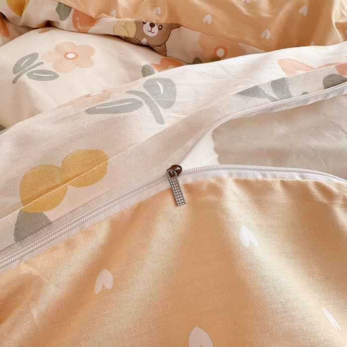 91家纺网 家纺一手货源 找家纺 卡普二店 2024新款爆款加厚卡通小清新全棉纯棉学生宿舍三件套床笠隔天可拿 秋日森林