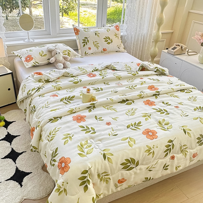 91家纺网 家纺一手货源 找家纺 友承家纺 2025新款A类母婴级大豆夏被夏凉被空调被 青柠薄荷