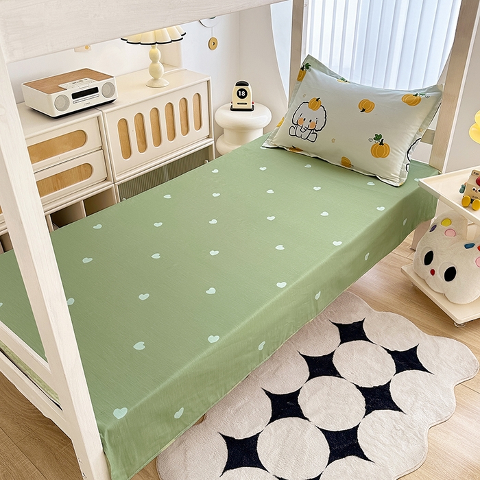 91家纺网 家纺一手货源 找家纺 卡普 2025新款爆款加厚卡通小清新全棉纯棉学生宿舍三件套床笠隔天可拿南语小象