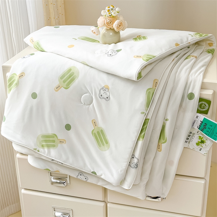 91家纺网 家纺一手货源 找家纺 （总）青螺家纺 2025新款凉感丝艾草抗菌驱蚊夏凉被空调被3D时尚数码花卉卡通被子（支持质检）