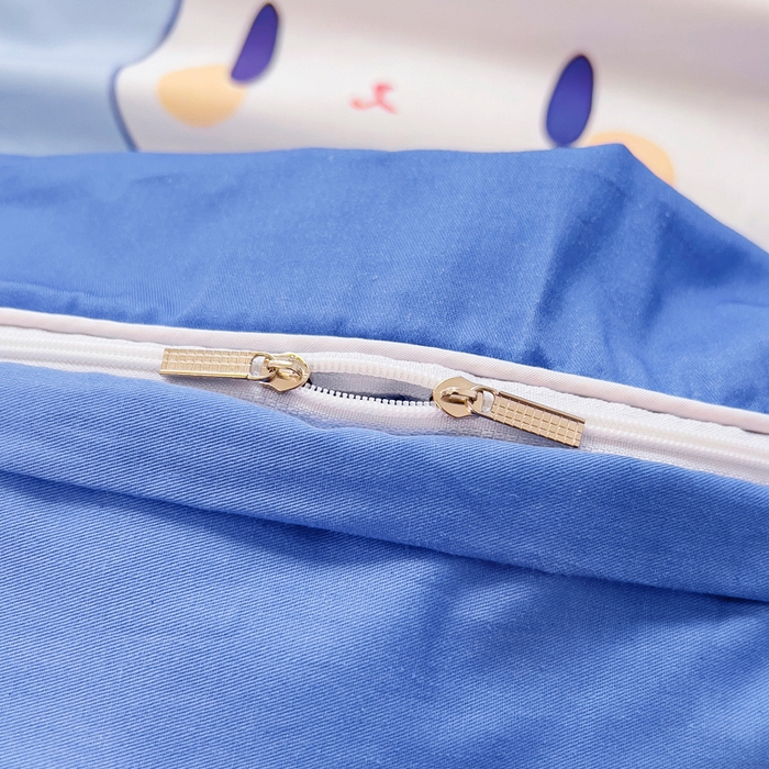 91家纺网 家纺一手货源 找家纺 梵赫 2025新款卡通全棉A类夹棉两用幼儿园儿童夏被被套 背包兔-蓝