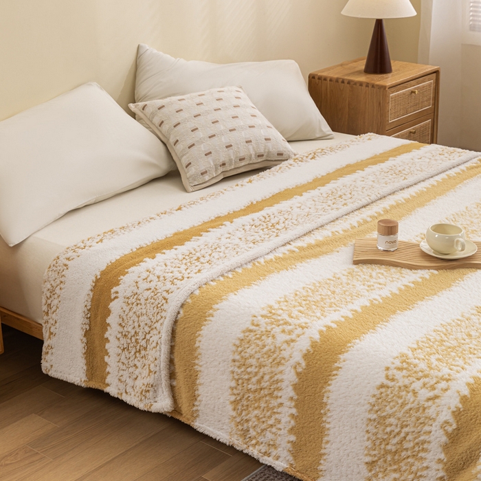 91家纺网 家纺一手货源 找家纺 潮邦 2025新款阳离子柔云毯毛毯-素影雅韵系列【可供跨境电商可压缩】 雅棕