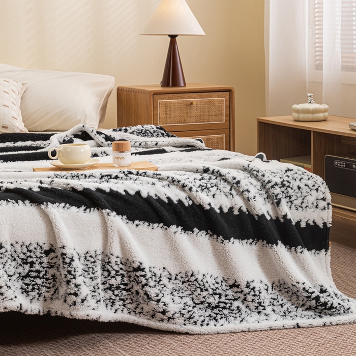 91家纺网 家纺一手货源 找家纺 潮邦 2025新款阳离子柔云毯毛毯-素影雅韵系列【可供跨境电商可压缩】 羽墨