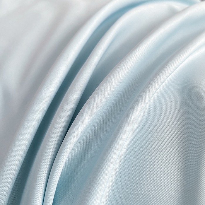 91家纺网 家纺一手货源 找家纺 乐沐家纺 2024新款夏季水洗冰丝四件套水洗真丝纯色双拼单被套-风格二 天空蓝灰