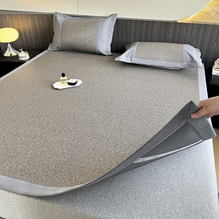 91家纺网 家纺一手货源 找家纺 阿牛席业 2025新款舒爽藤席系列-E-PE藤席 PE霸王藤-灰色