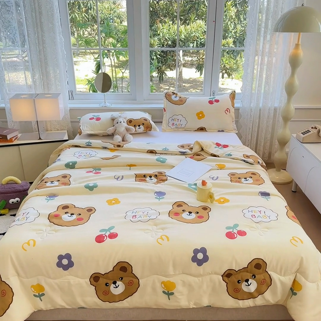 91家纺网 家纺一手货源 找家纺 友承家纺 2025新款A类母婴级大豆夏被夏凉被空调被 baby熊