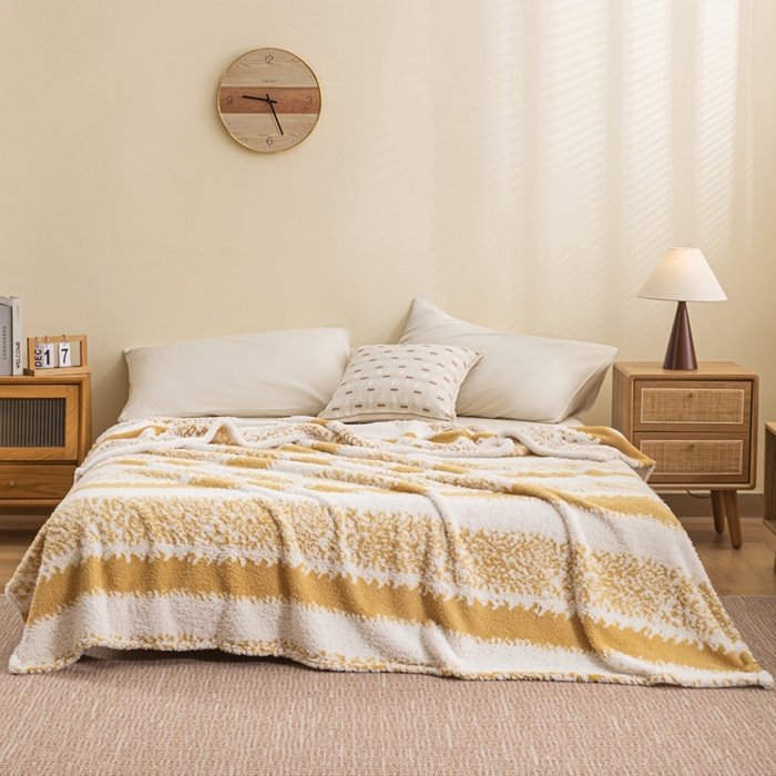 91家纺网 家纺一手货源 找家纺 潮邦 2025新款阳离子柔云毯毛毯-素影雅韵系列【可供跨境电商可压缩】 雅棕