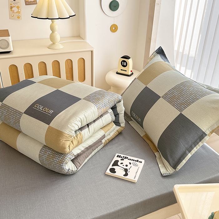 91家纺网 家纺一手货源 找家纺 卡普 2025新款爆款加厚卡通小清新全棉纯棉学生宿舍三件套床笠隔天可拿雅格