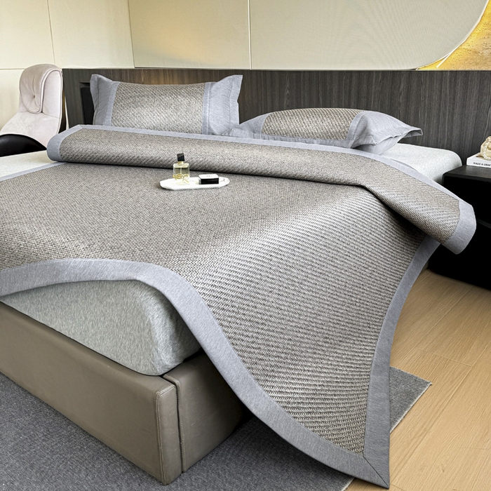 91家纺网 家纺一手货源 找家纺 阿牛席业 2025新款舒爽藤席系列-E-PE藤席 PE霸王藤-灰色