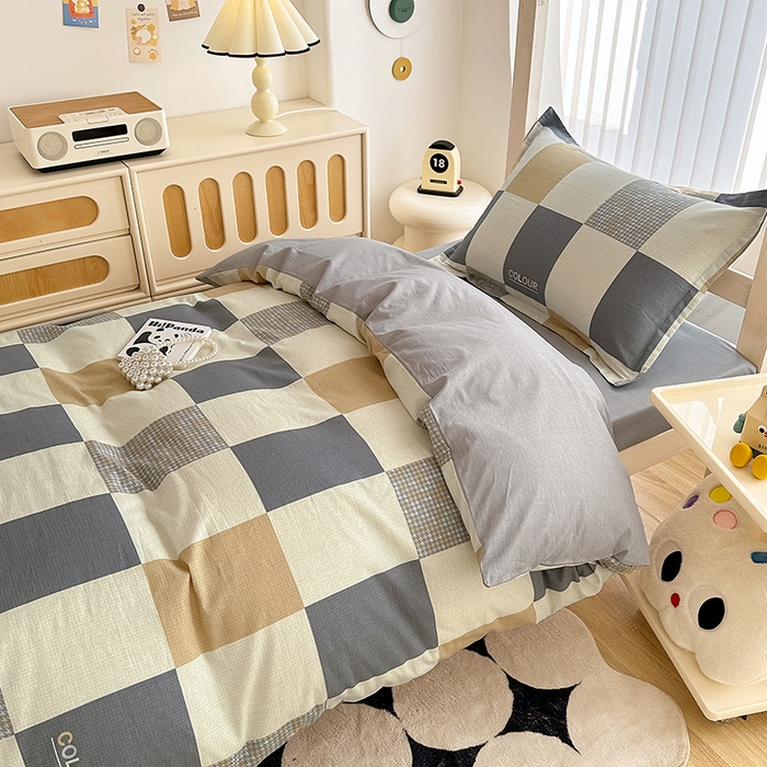 91家纺网 家纺一手货源 找家纺 卡普 2025新款爆款加厚卡通小清新全棉纯棉学生宿舍三件套床笠隔天可拿雅格