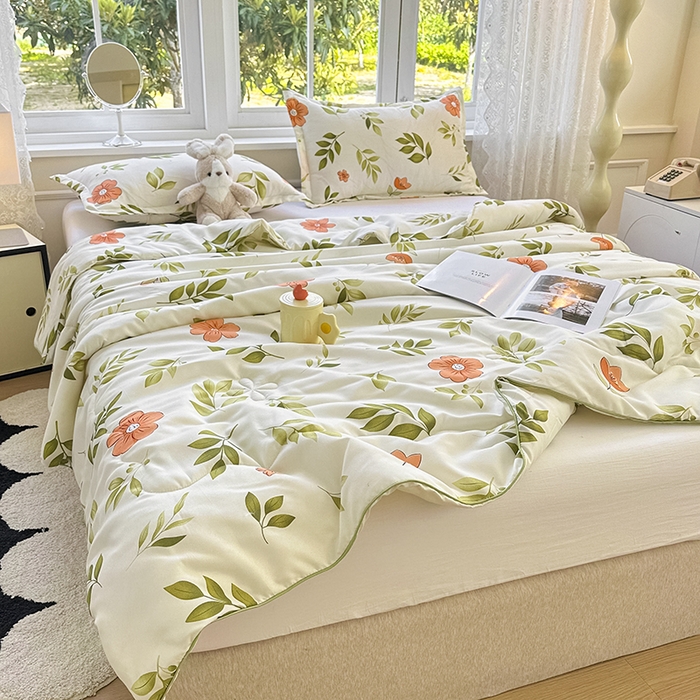 91家纺网 家纺一手货源 找家纺 友承家纺 2025新款A类母婴级大豆夏被夏凉被空调被 青柠薄荷